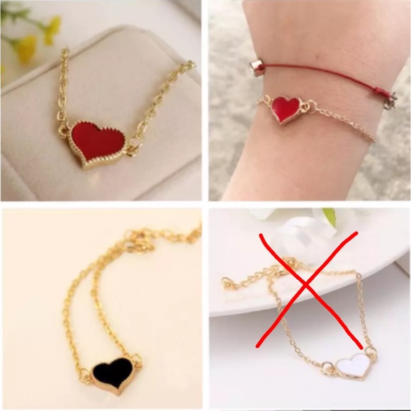Love Heart Enamel Dainty Adjustable Bracelet - Picture 2 of 2